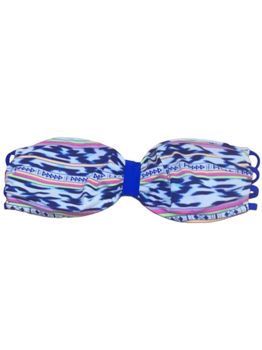 Victoria's Secret PINK Tribal Print Bandeau Bikini Top Blue Size Extra Small XS